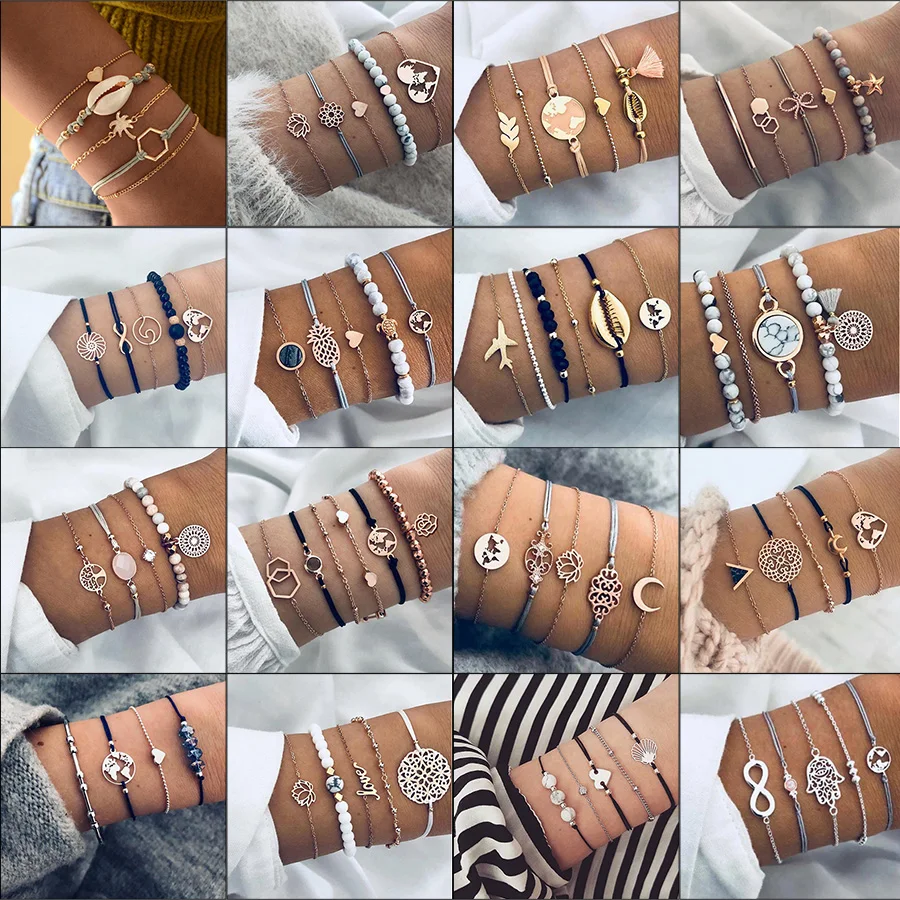 Fashion Women Bracelet Set Bohemia Jewelry Vintage Boho Turtle Map Charm Bracelets & Bangles For Girl Bead Chain Accessories
Fashion Women Bracelet Set Bohemia Jewelry Vintage Boho Turtle Map Charm Bracelets & Bangles For Girl Bead Chain Accessories