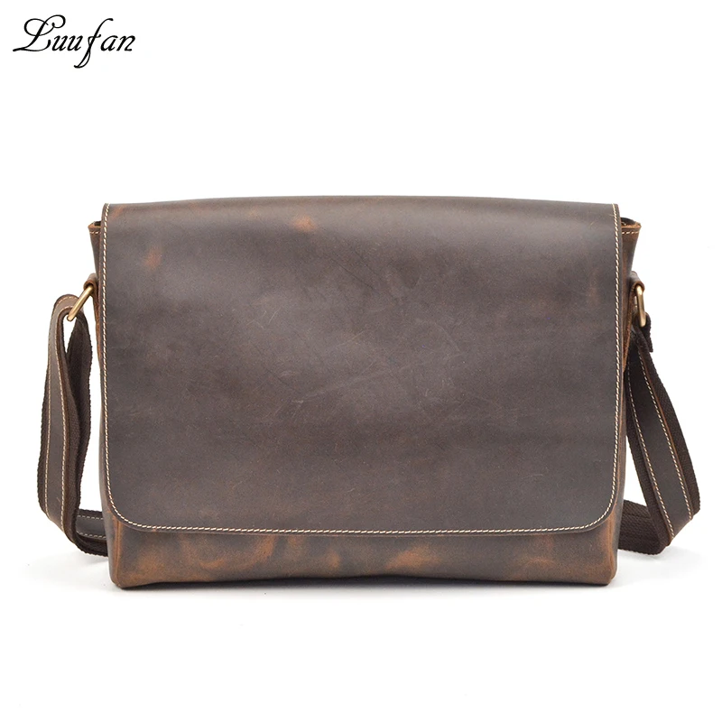 Men Crazy horse leather shoulder bag A4 genuine leather messenger bag Cow leather casual bag iPad real leather school bag
Men Crazy horse leather shoulder bag A4 genuine leather messenger bag Cow leather casual bag iPad real leather school bag