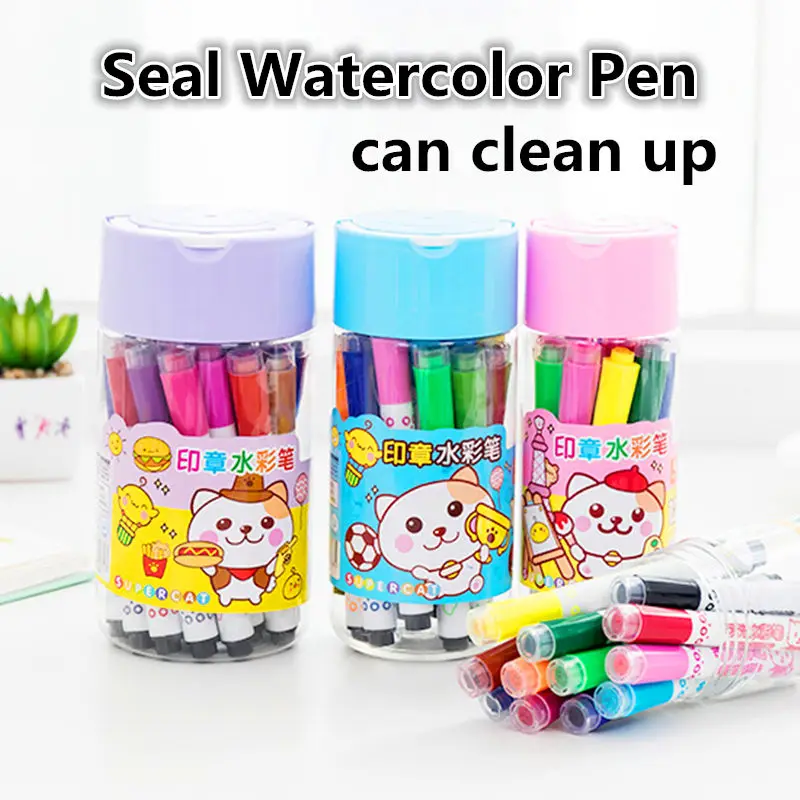 Personality Seal Watercolor Pen,Easy to Clean Up,Large Capacity,12-24 Colors,Graffiti painting Gift for children,high quality
Personality Seal Watercolor Pen,Easy to Clean Up,Large Capacity,12-24 Colors,Graffiti painting Gift for children,high quality