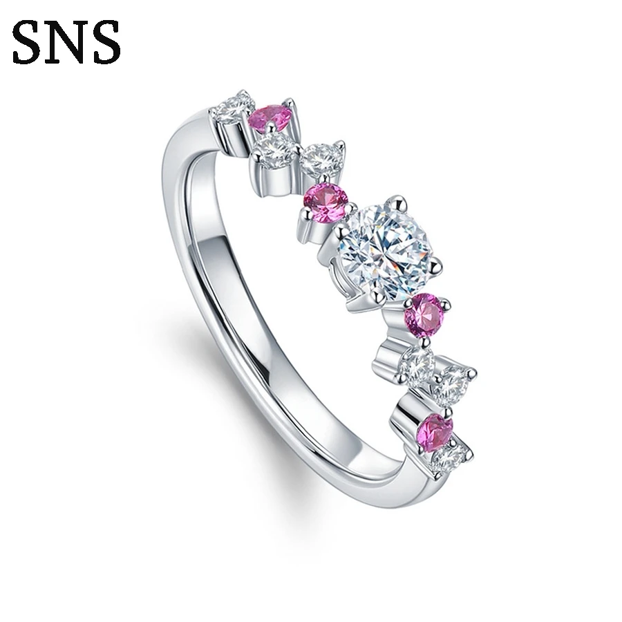 Solid 14K White Gold Diamonds Ring Engagement Wedding Anniversary Natural & Ruby Women's Jewelry | Украшения и аксессуары