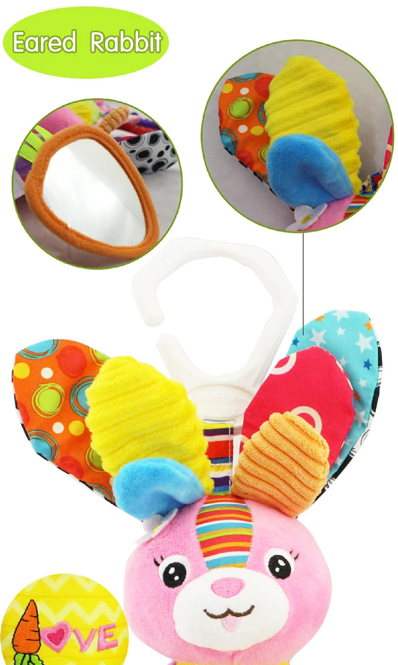 Happy Monkey baby bed bell neonatal baby toys with BB bell plush toy for baby bed hanging bell cartoon animal WJ459 14