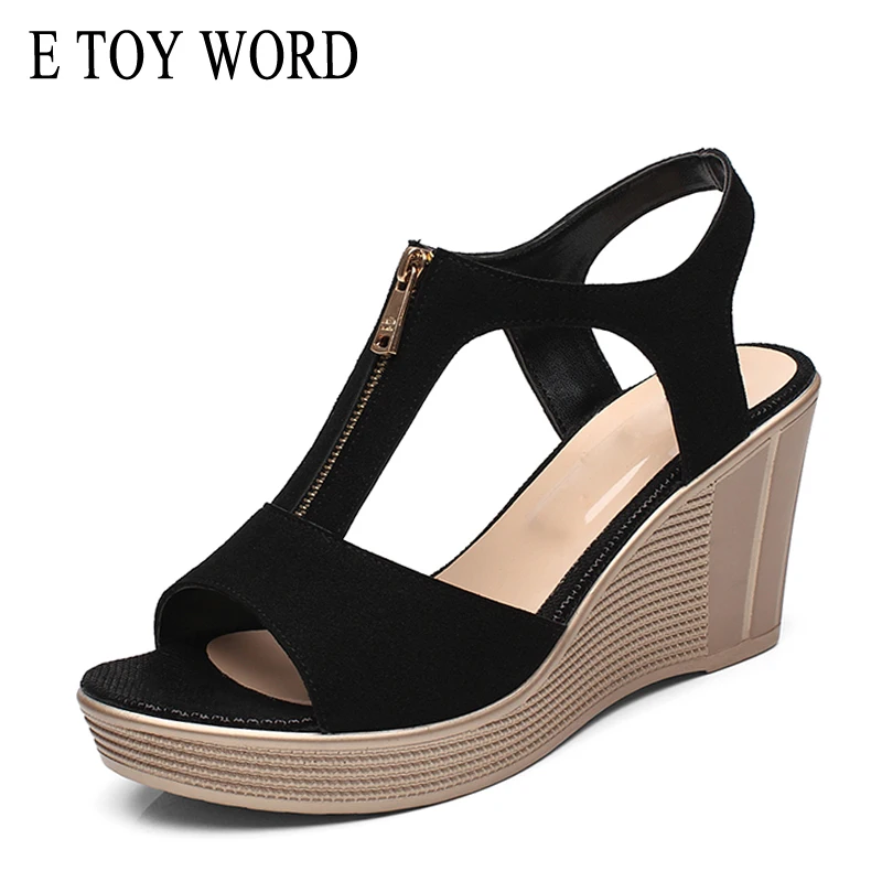 E TOY WORD Shoes Woman Sandals Wedge Sandals Platform roman Sandals zipper Summer Ladies Shoes black Sandals Women Size 34-43
E TOY WORD Shoes Woman Sandals Wedge Sandals Platform roman Sandals zipper Summer Ladies Shoes black Sandals Women Size 34-43