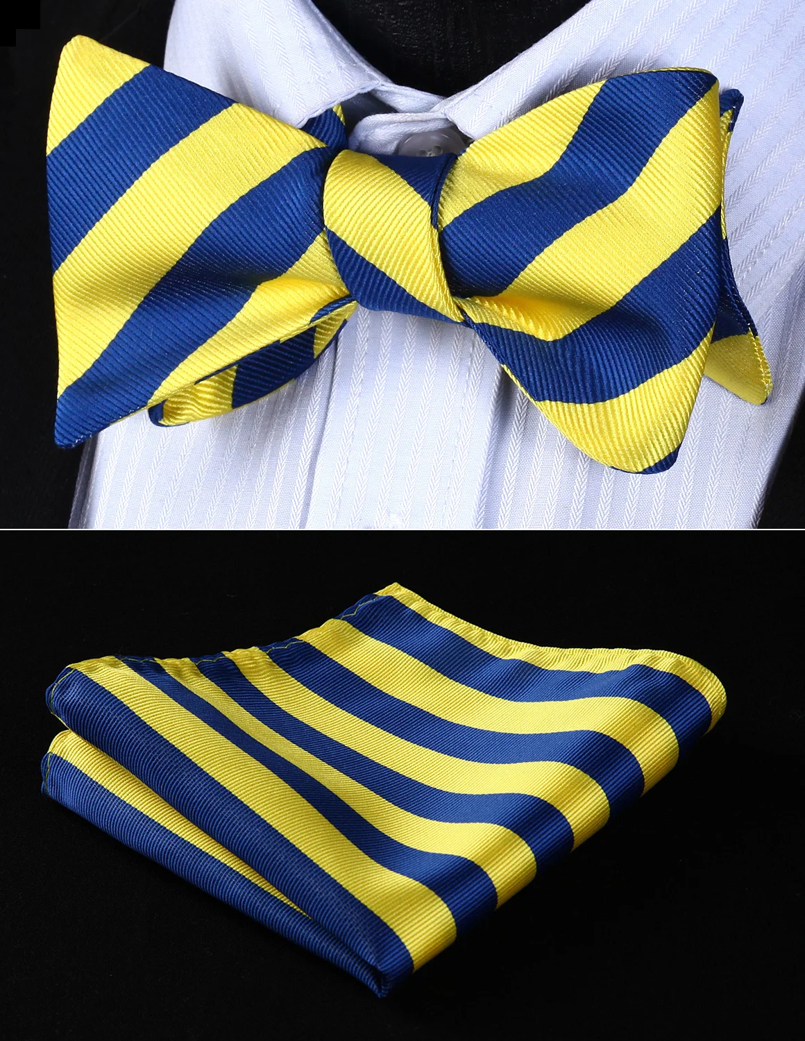 Wedding Pocket Square BS903YS Yellow Blue Stripe Bowtie Men Silk Self Bow Tie handkerchief set Party Classic
Wedding Pocket Square BS903YS Yellow Blue Stripe Bowtie Men Silk Self Bow Tie handkerchief set Party Classic