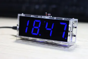 Blue LED Electronic Clock Time Thermometer Microcontroller Digital Clock DIY Kit With Tutorial
Blue LED Electronic Clock Time Thermometer Microcontroller Digital Clock DIY Kit With Tutorial
