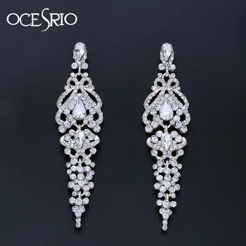 OCESRIO Long Crystal Wedding Earrings for Brides Chandelier Silver Color Drop Earrings Wedding Fashion Jewelry ers-n58
OCESRIO Long Crystal Wedding Earrings for Brides Chandelier Silver Color Drop Earrings Wedding Fashion Jewelry ers-n58