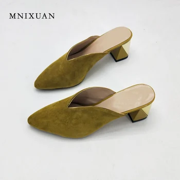 MNIXUAN mules shoes women leather 2018 summer new ladies pumps sandals shallow pointed toe 6cm height thick high heels big size
MNIXUAN mules shoes women leather 2018 summer new ladies pumps sandals shallow pointed toe 6cm height thick high heels big size