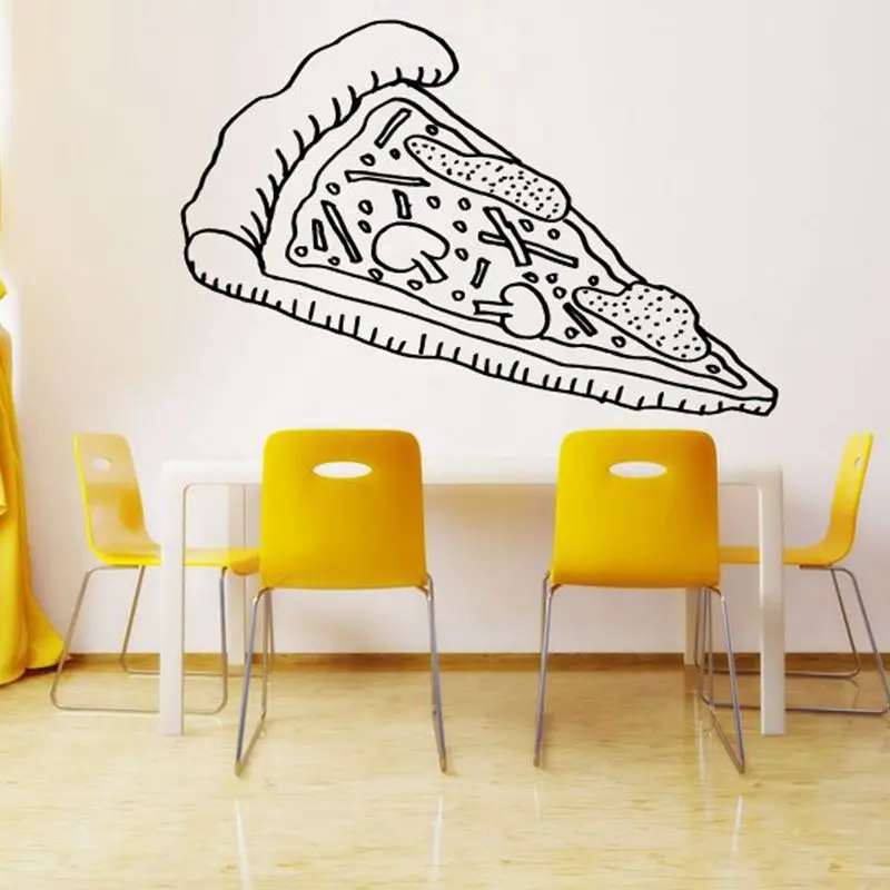 DCTAL Pizza Decal Restaurant Sticker Posters Vinyl Wall Decals Pegatina Quadro Parede Decor Mural Pizza Sticker