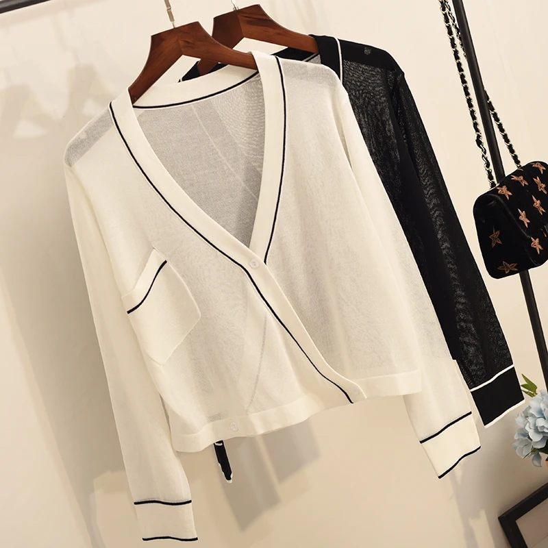 Short sunscreen cardigan women's summer thin sweater jacket long-sleeved air tunic outside the shawl loose Korean version
Short sunscreen cardigan women's summer thin sweater jacket long-sleeved air tunic outside the shawl loose Korean version