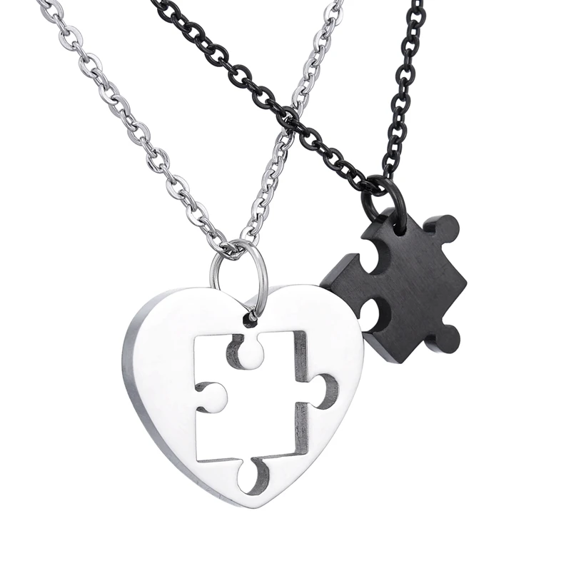 LASPERAL 1Pair Hollow Jigsaw Heart Pendant Necklaces For Lovers Fashion Stainless Steel Necklaces Jewelry Women Men Necklaces
LASPERAL 1Pair Hollow Jigsaw Heart Pendant Necklaces For Lovers Fashion Stainless Steel Necklaces Jewelry Women Men Necklaces