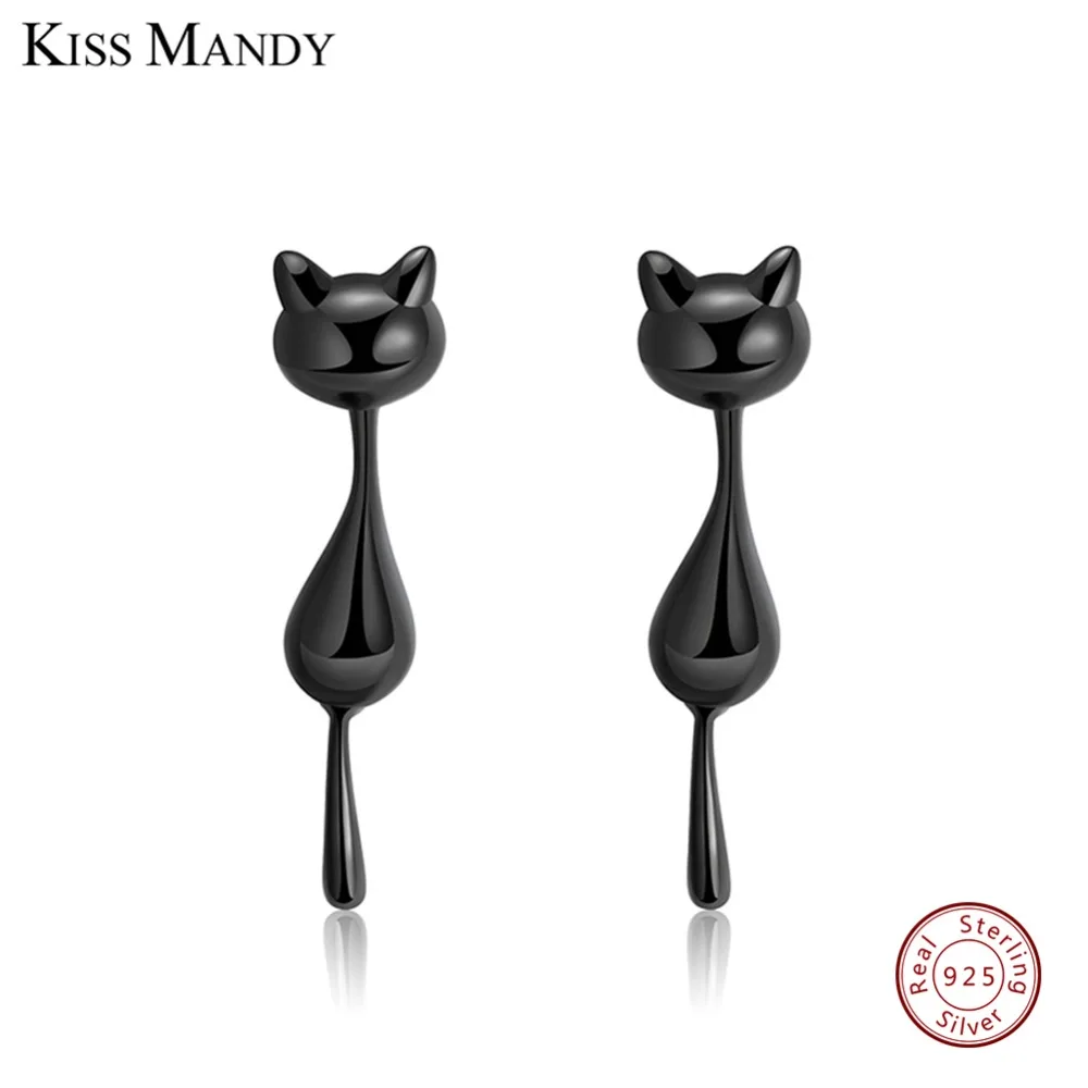 Kiss Mandy 100% Solid Sterling Silver Stud Earrings For Women Hanging Lovely Black Cat's Tail Can Move Girl Silver Jewelry KSE90
Kiss Mandy 100% Solid Sterling Silver Stud Earrings For Women Hanging Lovely Black Cat's Tail Can Move Girl Silver Jewelry KSE90