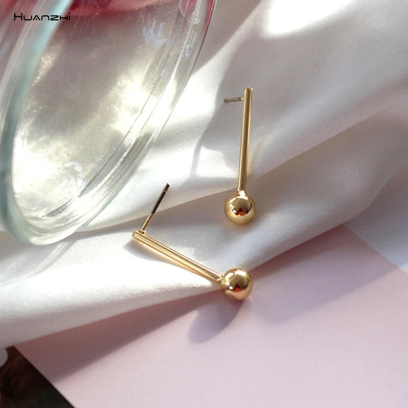 HUANZHI 2019 New Fashionable Golden Geometry Stick Peas Metal Retro Stud Earrings for Women Girls Party Travel Holiday Jewelry
HUANZHI 2019 New Fashionable Golden Geometry Stick Peas Metal Retro Stud Earrings for Women Girls Party Travel Holiday Jewelry