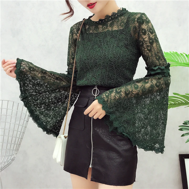 Amolapha Women Lace Crochet Blouse Shirts Flare Sleeve Hollow out Casual Solid Shirt Jumpers for Elegant Woman
Amolapha Women Lace Crochet Blouse Shirts Flare Sleeve Hollow out Casual Solid Shirt Jumpers for Elegant Woman