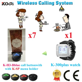Wireless Table Buzzer Call System For Restaurant With Watch Receiver Transmitters & Menu Holder(1 watch+7 button+7 menu holder)
Wireless Table Buzzer Call System For Restaurant With Watch Receiver Transmitters & Menu Holder(1 watch+7 button+7 menu holder)