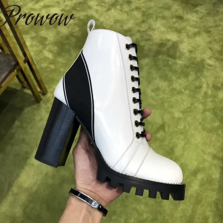 Prowow New Brandded Genuine Leather Gladiator Lace Up Ankle Boots Round Toe Platform HIgh Heel Boots Shoes Women
Prowow New Brandded Genuine Leather Gladiator Lace Up Ankle Boots Round Toe Platform HIgh Heel Boots Shoes Women