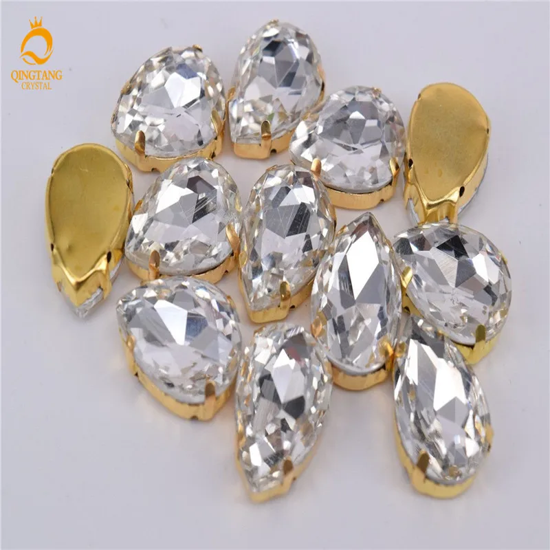Golden Setting Crystal clear Rhinestone Teardrop Stones Applique Strass Diamond for Jewelry Costume Dress SEW ON
Golden Setting Crystal clear Rhinestone Teardrop Stones Applique Strass Diamond for Jewelry Costume Dress SEW ON