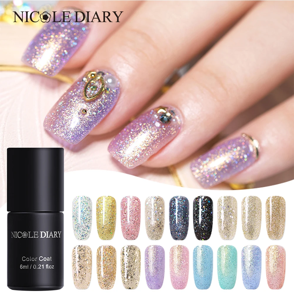 NICOLE DIARY 6ml Holographic Nail Gel Polish Laser Glitter Sequins Stripe Gel Varnish Soak Off UV Gel Nail Polish Lacquer
NICOLE DIARY 6ml Holographic Nail Gel Polish Laser Glitter Sequins Stripe Gel Varnish Soak Off UV Gel Nail Polish Lacquer