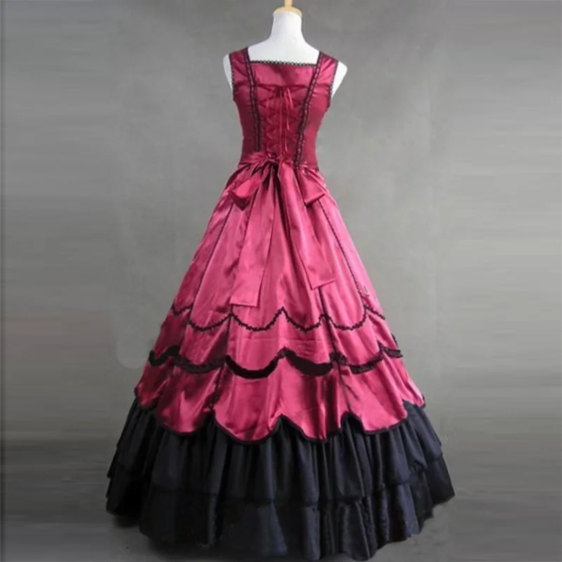 elegant-sleeveless-red-and-black-gothic-victorian-dress3