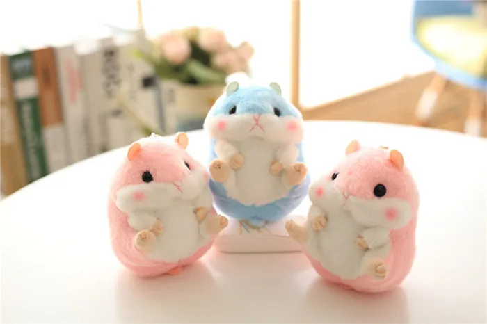 Fashion Cartoon Small Hamster Plush Pendant Gold Chain Woman Bag Charms Fake Rabbit Fur Pom Pom Plush Toy Girls Boys Dolls Gift (9)