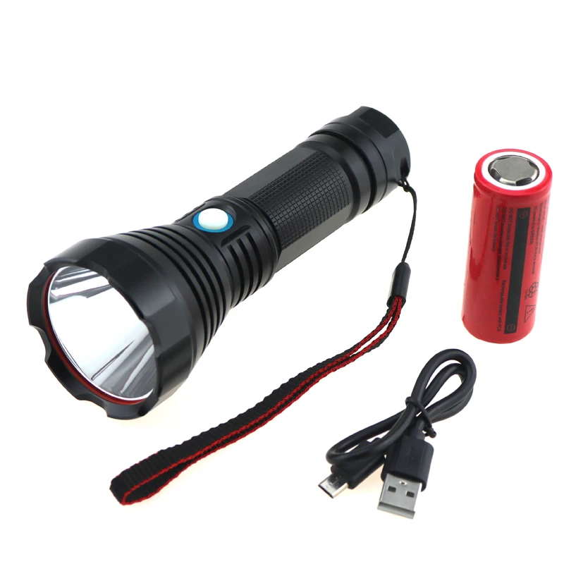 3800 Lumens Bright LED Handheld Flashlight USB Rechargeable 4 Modes Flashlight Water Resistant With 26650 Rechargeable Battery
3800 Lumens Bright LED Handheld Flashlight USB Rechargeable 4 Modes Flashlight Water Resistant With 26650 Rechargeable Battery