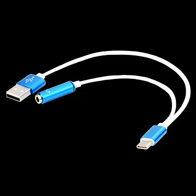 USB Type-C Audio charging cable 2 in 1 Type C to 3.5 Earphone audio cable Adapter for Listening Music/Charging
USB Type-C Audio charging cable 2 in 1 Type C to 3.5 Earphone audio cable Adapter for Listening Music/Charging