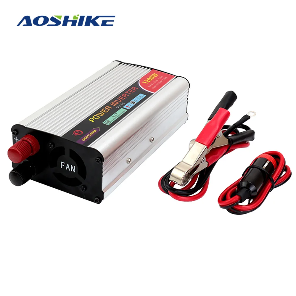 AOSHIKE Car Inverter 12V To 220V 1200W Modified Sine Wave Inverter USB Output 50HZ 60HZ 110V Voltage Converter Car Charger
AOSHIKE Car Inverter 12V To 220V 1200W Modified Sine Wave Inverter USB Output 50HZ 60HZ 110V Voltage Converter Car Charger