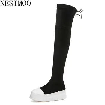 NESIMOO 2019 Fashion Women Knee High Boots Genuine Leather Zipper Round Toe Solid Simple Fashion Sport All Match Size 34-39
NESIMOO 2019 Fashion Women Knee High Boots Genuine Leather Zipper Round Toe Solid Simple Fashion Sport All Match Size 34-39