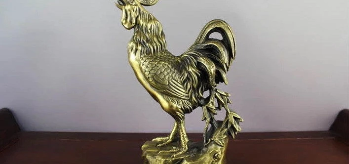 Фото Китайская латунная медная Статуэтка зодиака петух chanticleer курица петуха | Дом и