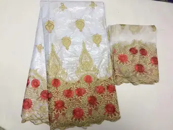 5 Yards+2 Yards India Bazin Riche Getzner Lace Fabrics 2019 With Blouse White Gold Embroidered Basin Fabric For Sewing Dresses
5 Yards+2 Yards India Bazin Riche Getzner Lace Fabrics 2019 With Blouse White Gold Embroidered Basin Fabric For Sewing Dresses