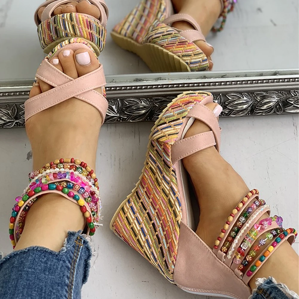 INS Top Quality Bohemia Beading Large Size 43 Leisure Women Wedges Shoes Summer Sandals Woman Platform High Heels Shoes Woman
INS Top Quality Bohemia Beading Large Size 43 Leisure Women Wedges Shoes Summer Sandals Woman Platform High Heels Shoes Woman
