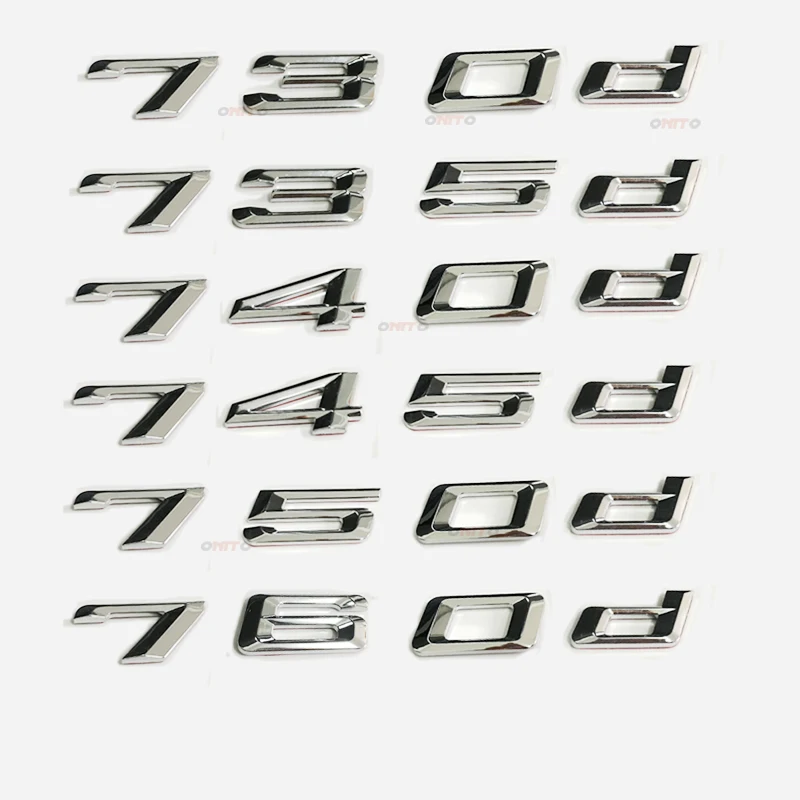 730d 735d 745d 740d 750d 760d Emblem Badge Decal Rear Trunk Lid Number Letters Stickers For BMW 7 Series F01 F02 E23 E32 E38 E65
730d 735d 745d 740d 750d 760d Emblem Badge Decal Rear Trunk Lid Number Letters Stickers For BMW 7 Series F01 F02 E23 E32 E38 E65