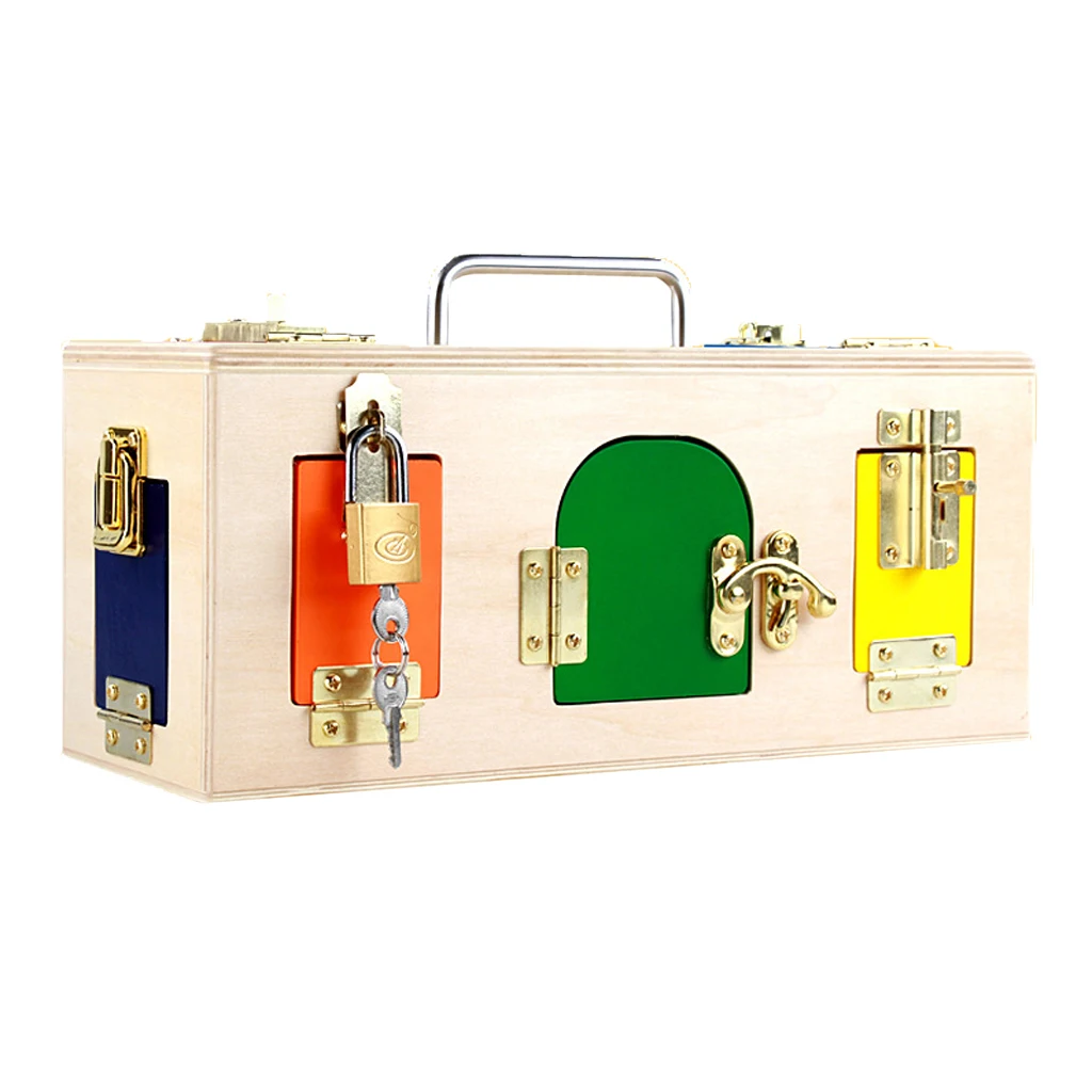 Creative Montessori Colorful Lock Box Kids Educational Preschool Training Toys