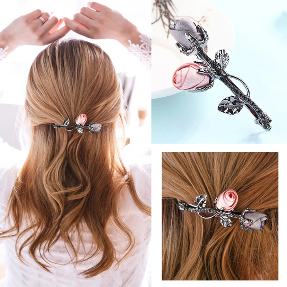 1PC Retro Fabric Rose Flower Hairpins with Rhinestone Leaves Barrettes for Elegant Women Girls Hair Clip Hair Accessories
1PC Retro Fabric Rose Flower Hairpins with Rhinestone Leaves Barrettes for Elegant Women Girls Hair Clip Hair Accessories