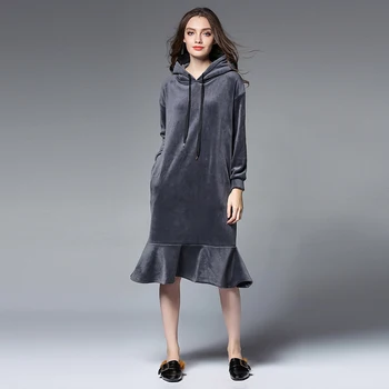 Winter Dress 2017Vestido Women Dress Plus Size Velvet Thickening Thermal Basic Dress Long Sleeve Solid Hooded RufflesWarm Dress
Winter Dress 2017Vestido Women Dress Plus Size Velvet Thickening Thermal Basic Dress Long Sleeve Solid Hooded RufflesWarm Dress