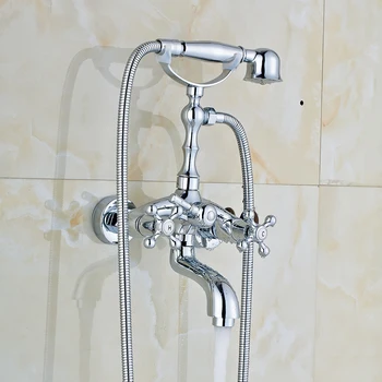 Contemporary Chrome Bathroom Tub Faucet Dual Handle Mixer Tap Solid Brass Bathtub Faucet Wall Mount
Contemporary Chrome Bathroom Tub Faucet Dual Handle Mixer Tap Solid Brass Bathtub Faucet Wall Mount