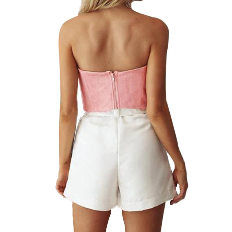 Women Suede Cropped Top Bow Front Slash Neck Sleeveless Back Zipper Crop Tube Tops Pink/Grey Crop Top
Women Suede Cropped Top Bow Front Slash Neck Sleeveless Back Zipper Crop Tube Tops Pink/Grey Crop Top
