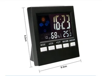 by dhl 100pcs practical Digital Thermometer Hygrometer humidity clock LCD Alarm Snooze Function Calendar Weather Display
by dhl 100pcs practical Digital Thermometer Hygrometer humidity clock LCD Alarm Snooze Function Calendar Weather Display