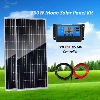 Solar Panel Plate 200W Monocrystalline Cells 18V with 20A LCD Solar Charge Controller for RV Boat
Solar Panel Plate 200W Monocrystalline Cells 18V with 20A LCD Solar Charge Controller for RV Boat