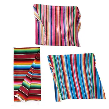 150x200cm Mexican Style Tassel Cotton Tablecloth Rainbow Pattern Cotton Color Strip Shawl Carnival Blanket Party Wedding Decor
150x200cm Mexican Style Tassel Cotton Tablecloth Rainbow Pattern Cotton Color Strip Shawl Carnival Blanket Party Wedding Decor