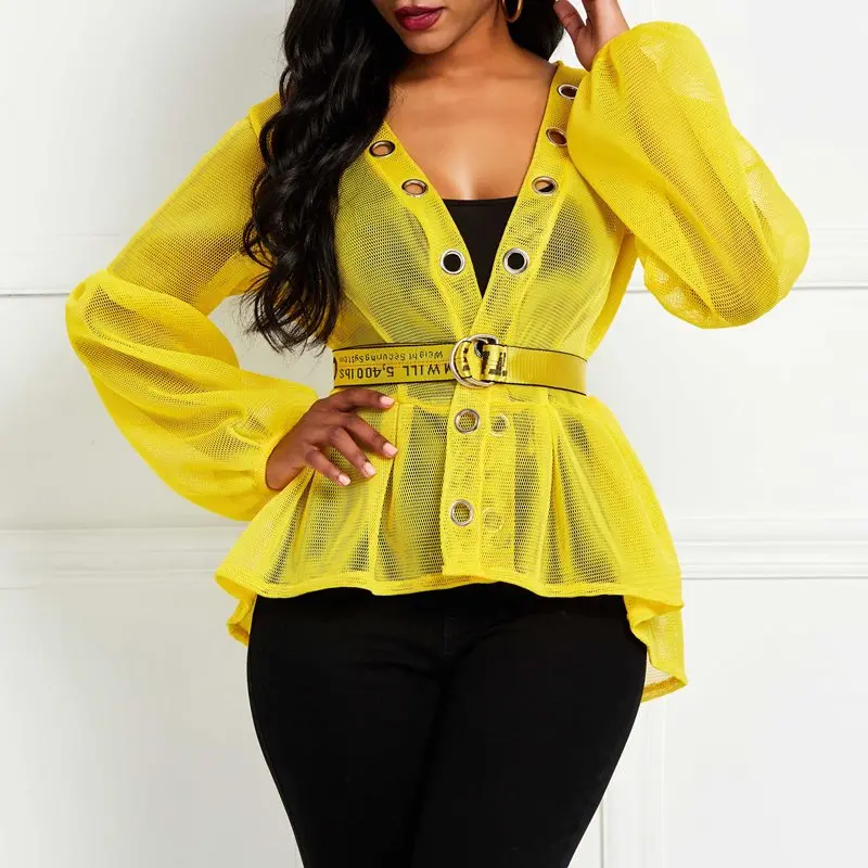 Summer Sexy Club Punk Hip Hop Yellow Plus Size Women Blouses Casual Hipster Chic Lantern Sleeve Lace Up Hollow Female Top Shirts
Summer Sexy Club Punk Hip Hop Yellow Plus Size Women Blouses Casual Hipster Chic Lantern Sleeve Lace Up Hollow Female Top Shirts