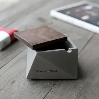 New geometric cement ashtray with wooden cover refined industrial wind Creative modern minimalist ashtray
New geometric cement ashtray with wooden cover refined industrial wind Creative modern minimalist ashtray