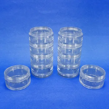 2 Set 5 Stacked Cosmetic Storage Stackable Plastic Clear Containers(2 single jars w 8 midsections) (AY81P(10)(5 stack)-C=2 sets)
2 Set 5 Stacked Cosmetic Storage Stackable Plastic Clear Containers(2 single jars w 8 midsections) (AY81P(10)(5 stack)-C=2 sets)