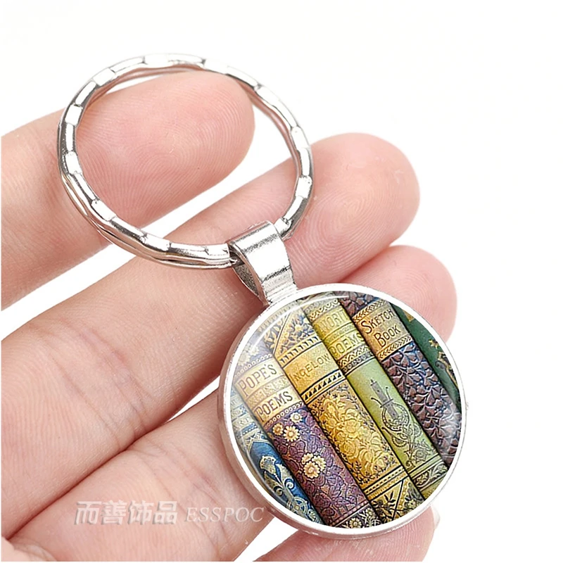 Fashion Shabby Books Keychain Key Chain Ring Silver Color Glass Dome Cabochon Holder Gift for Book Accessories Keyring Lover
Fashion Shabby Books Keychain Key Chain Ring Silver Color Glass Dome Cabochon Holder Gift for Book Accessories Keyring Lover