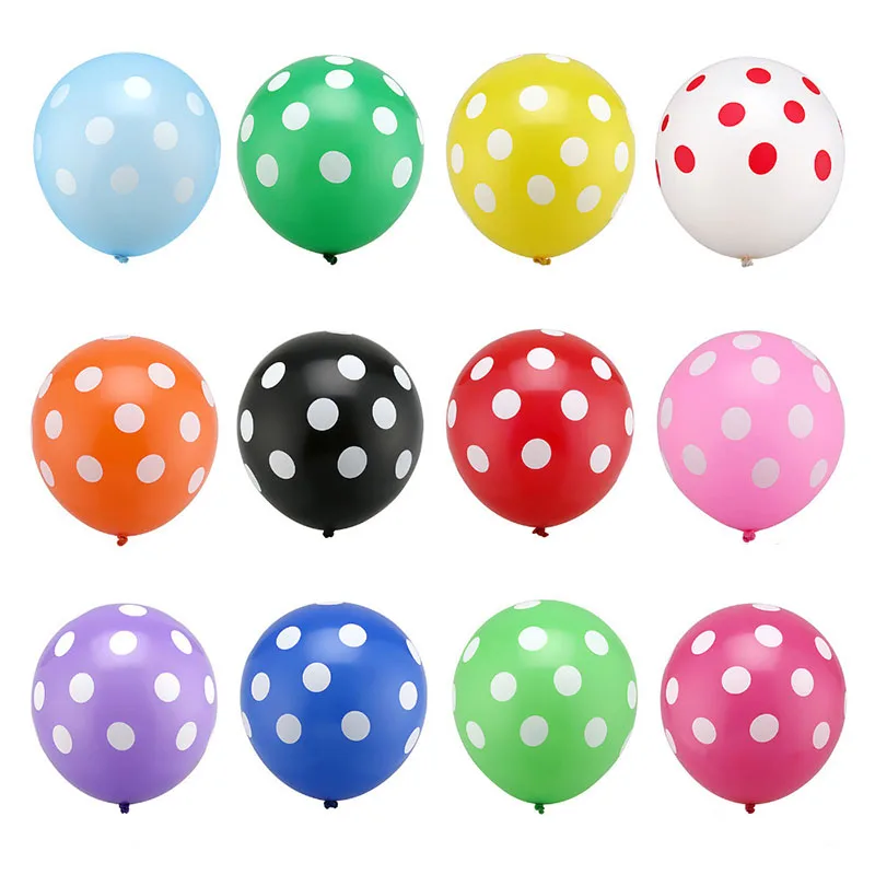 

10pcs/lot 12inch 2.8g Polka Dot Latex Balloon Air Balls Inflatable Wedding Party Decoration Birthday Party Supplies Balloons Kid