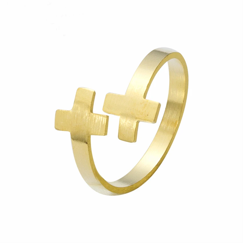 Stainless Steel Rings For Women Double Cross Jesus Christian Jewelry No Nickel Hypoallergenic Gold Filled Adjustable Bague Femme
Stainless Steel Rings For Women Double Cross Jesus Christian Jewelry No Nickel Hypoallergenic Gold Filled Adjustable Bague Femme