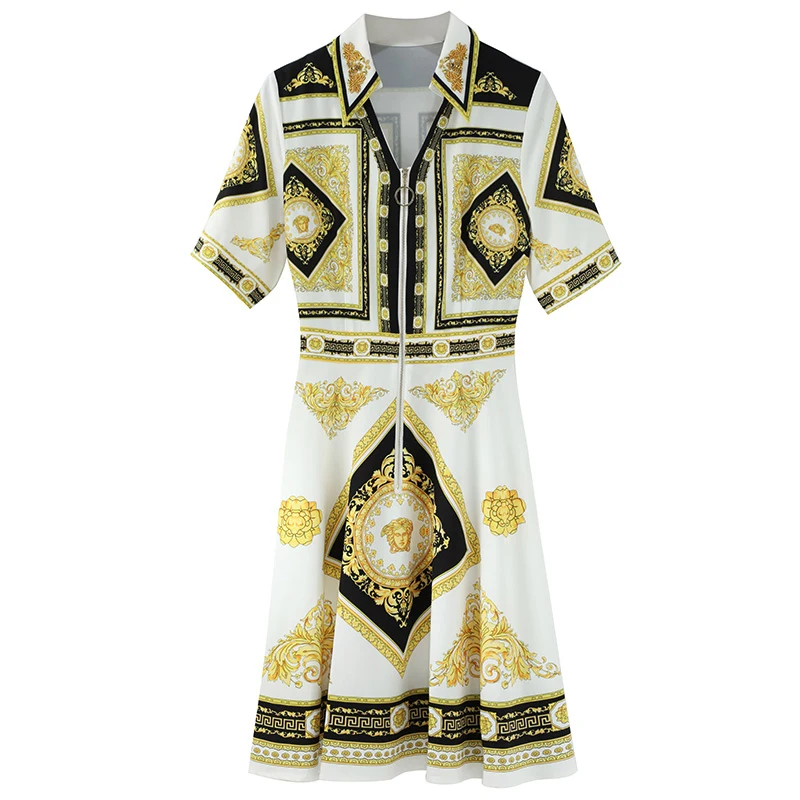 PERHAPS U yellow print ruched dress v neck zipper short sleeve midi long dress elegant high street summer women D1619
PERHAPS U yellow print ruched dress v neck zipper short sleeve midi long dress elegant high street summer women D1619