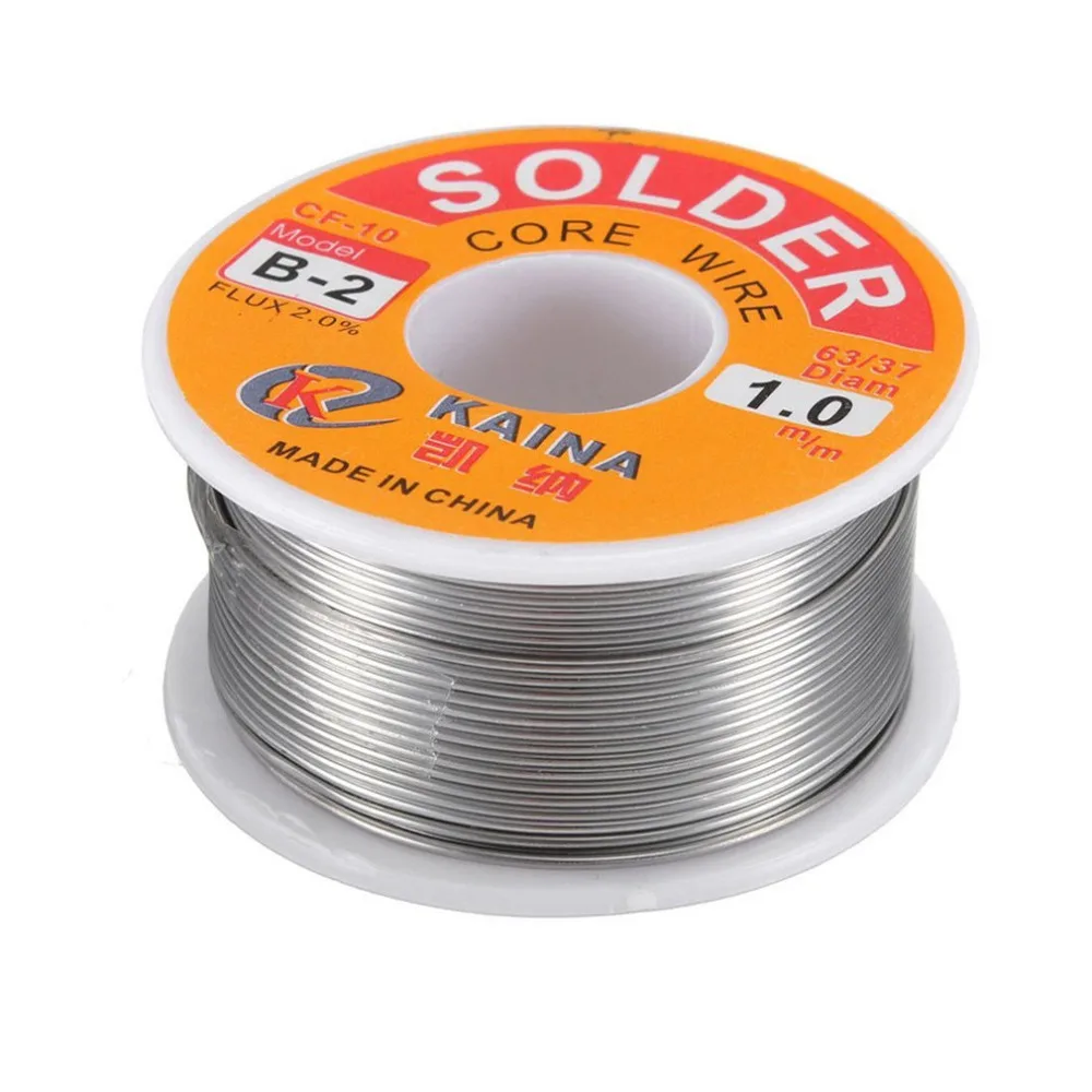 New Welding Iron Wire Reel 100g/3.5oz FLUX 2.0% 1mm 63/37 45FT Tin Lead Line Rosin Core Flux Solder Soldering Wholesale
New Welding Iron Wire Reel 100g/3.5oz FLUX 2.0% 1mm 63/37 45FT Tin Lead Line Rosin Core Flux Solder Soldering Wholesale