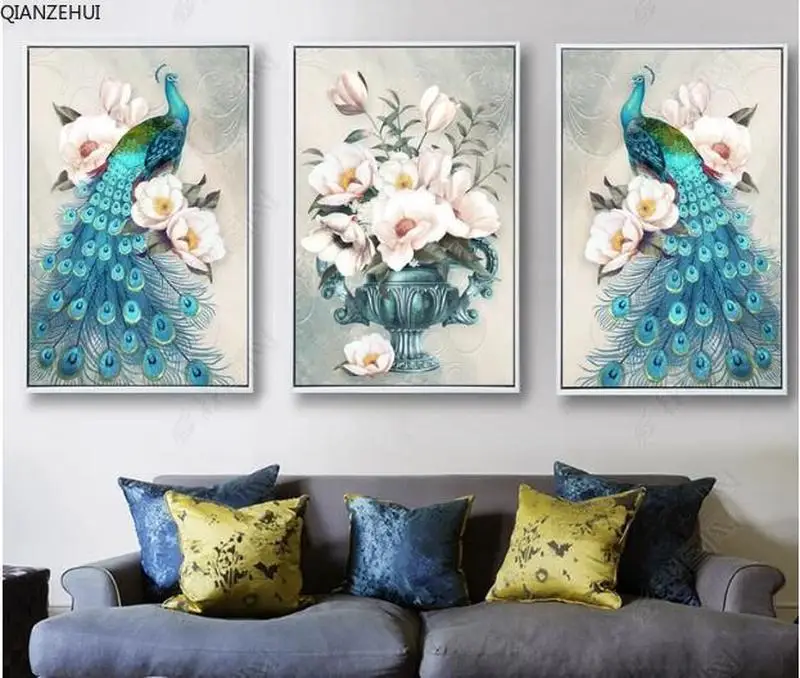 QIANZEHUI,DIY Diamond Embroidery,Vase triple peacock Full rhinestone 5D Round Diamond painting cross stitch,needlework
QIANZEHUI,DIY Diamond Embroidery,Vase triple peacock Full rhinestone 5D Round Diamond painting cross stitch,needlework