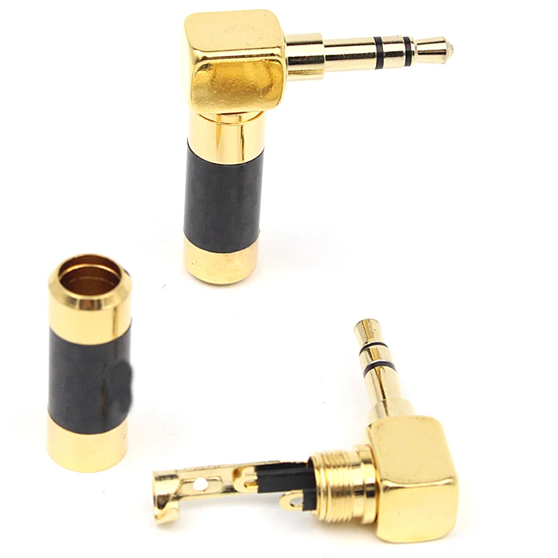 Hi-End 2PCS Right Angle Gold Plated 3.5mm Stereo Mini Jack Plug Connector Carbon Fiber Mini Plugjack
Hi-End 2PCS Right Angle Gold Plated 3.5mm Stereo Mini Jack Plug Connector Carbon Fiber Mini Plugjack