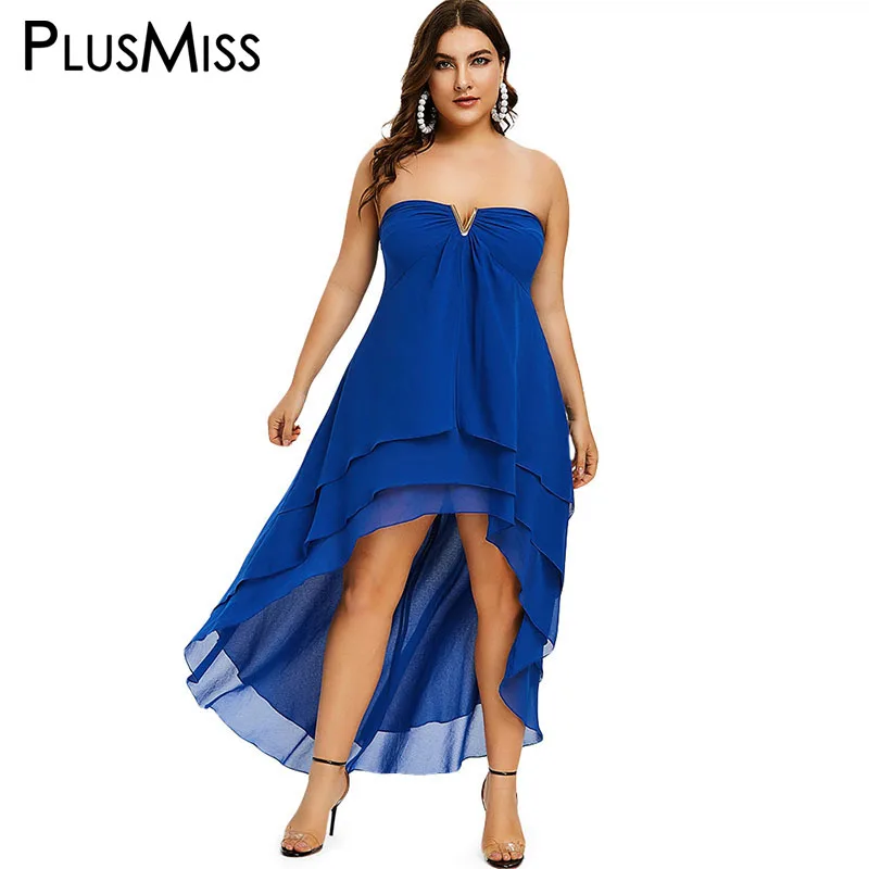 PlusMiss Plus Size 5XL Sexy Off Shoulder High Low Chiffon Dress XXXXL XXXL Women Big Size Blue Strapless Party Maxi Long Dresses
PlusMiss Plus Size 5XL Sexy Off Shoulder High Low Chiffon Dress XXXXL XXXL Women Big Size Blue Strapless Party Maxi Long Dresses