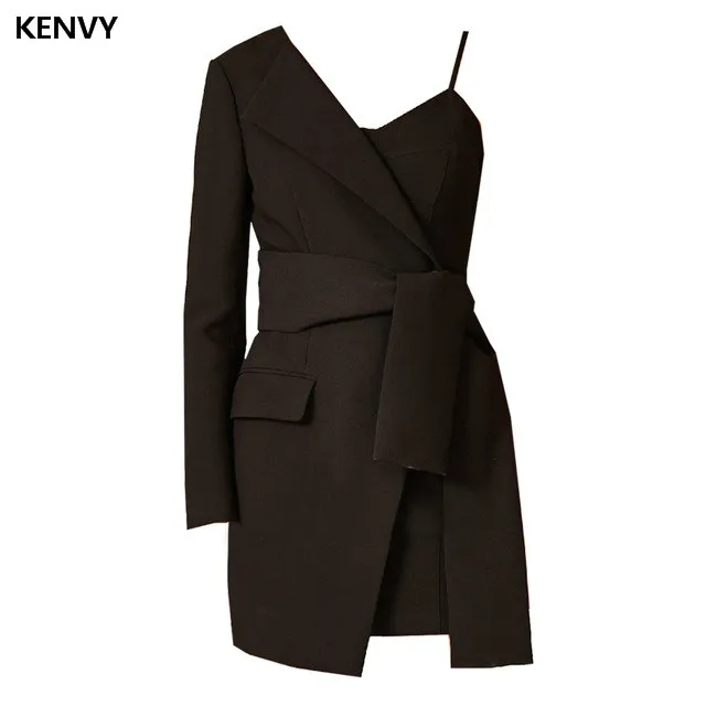 KENVY Brand High-end Luxury Fashion Spring Autumn Sexy Slim Sashes One-shoulder Irregular Dress
KENVY Brand High-end Luxury Fashion Spring Autumn Sexy Slim Sashes One-shoulder Irregular Dress